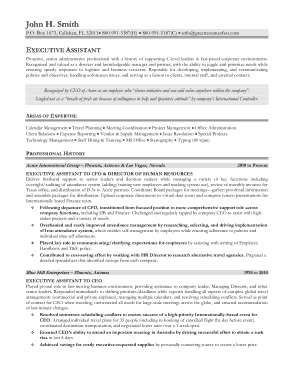 Executive Office Assistant Resume Template