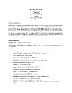 MBA HR Executive Template