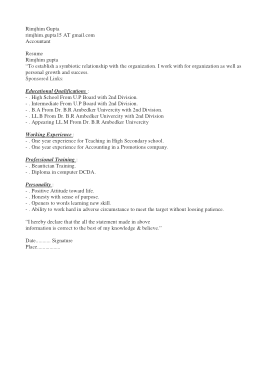 Fresher Accountant Resume Format Template