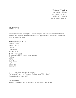 Linux Fresher Resume Sample Template Free Download  Free PDF Books