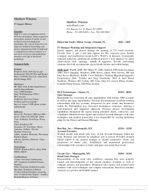 IT Manager professional resume Template