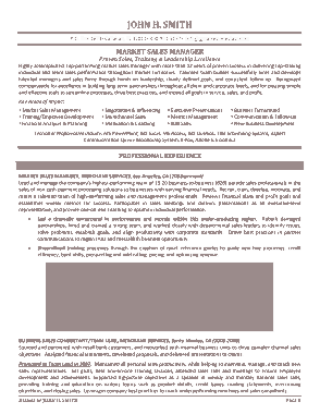 Marketing Sales Manager Template