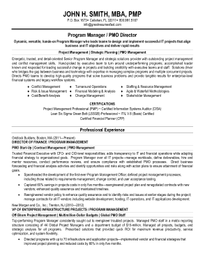 Program Manager Resume Example Template
