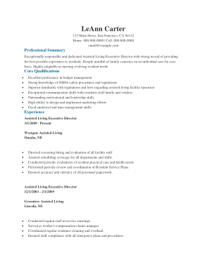 Assistant Director Resume Template