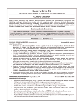 Clinical Director Resume Template
