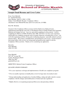 Email Resume Template