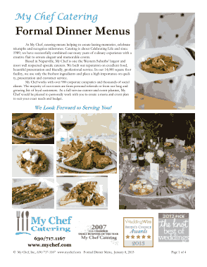 Free Download PDF Books, Formal Dinner Menu Template Template