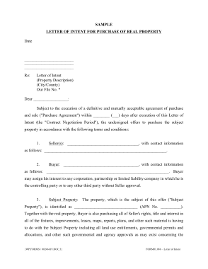 Commercial Real Estate Letter of Intent Template