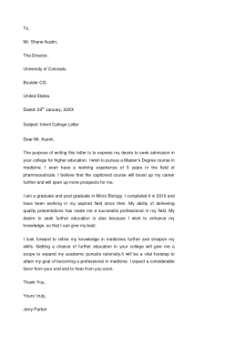 Download  College Letter of Intent Template