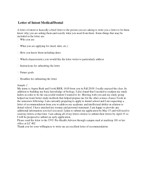 Download Letter of Intent Medical School Template