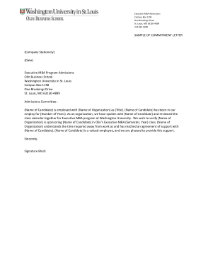 Executive MBA Letter of Intent Template