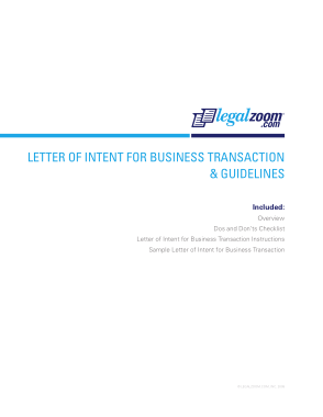 Formal Business Letter of Intent Template