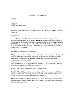 Formal Letter of Intent to Purc Template
