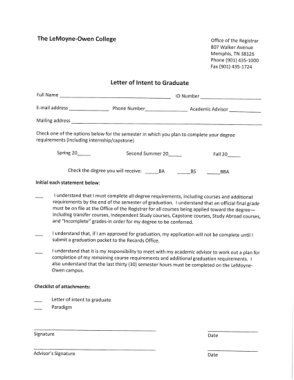 Letter of Intent For Graduate School Template