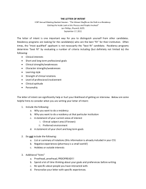 Medical Research Letter of Intent Template