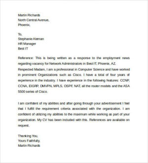 Sample Letter of Intent for Employment Template