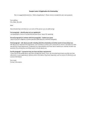 Scholarship Application Letter of Intent Template