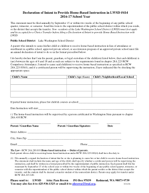 School District Letter of Intent Template