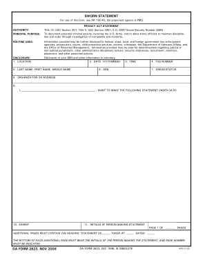 Free Download PDF Books, Army Sworn Statement Form Template