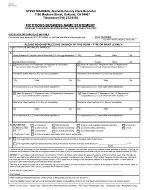 Business Name Statement Form Template
