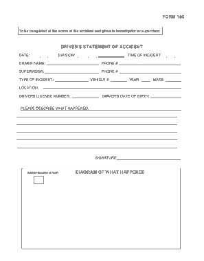 Drivers Accident Statement Form Template