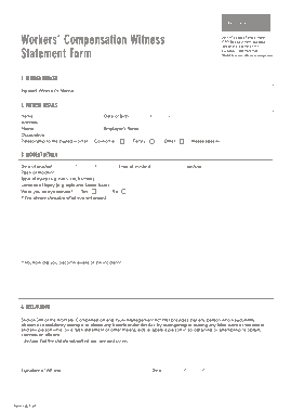 Workers Compensation Witness Statement Form Template