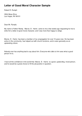 Good Moral Character Letter of Recommendation Template