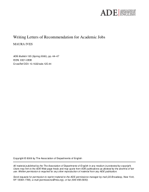 Free Download PDF Books, Sample Academic Job Recommendation Letters Template