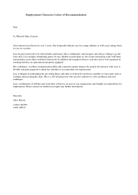 Employment Character Letter of Recommendation Template