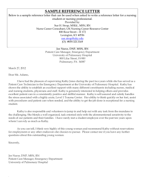 Sample Student Employee Recommendation Letter Template