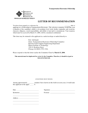 Recommendation Letter Template Example Template