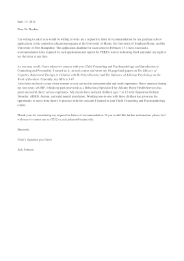 Recommendation Request Letter Template