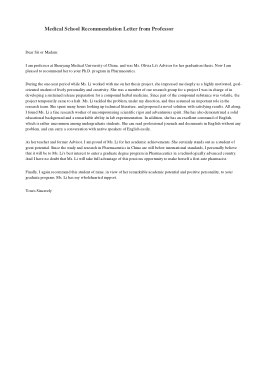 Medical School Recommendation Letter from Professor Template
