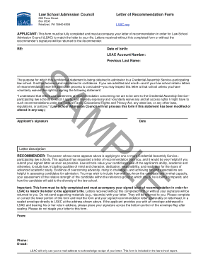 Law School Recommendation Letter Format Template