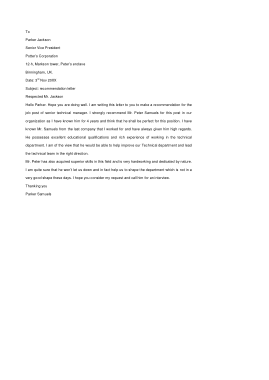 Recommendation Thank You Letter To A Colleague Template