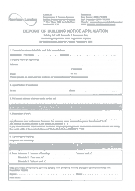 Deposit of Building Notice Application Form Template