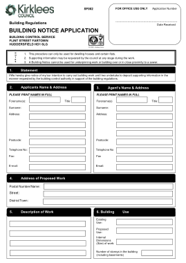 Printable Building Notice Form Template