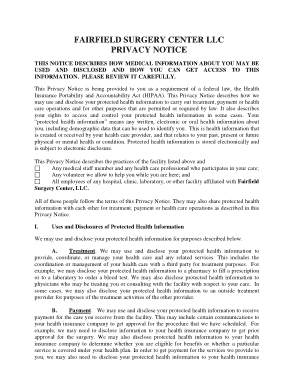 Center Privacy Notice Form Template