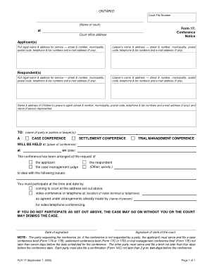 Conference Notice Form Example Template