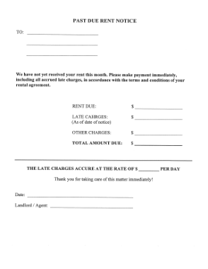 Landlord Late Rent Notice Form Template