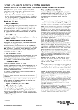Tenant Vacate Notice Form Template
