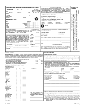 BSA Personal Medical Record Form Template