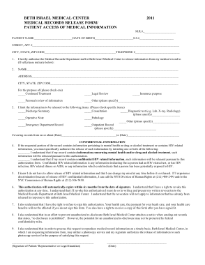 Example of Medical Records Release Form Template