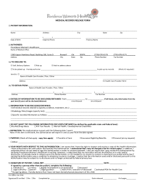 Sample Medical Record Release Form Template