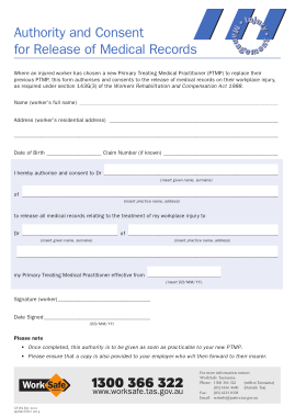 Consent to Release Medical Records Form Template