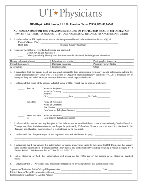 Physician Medical Records Release Form Template