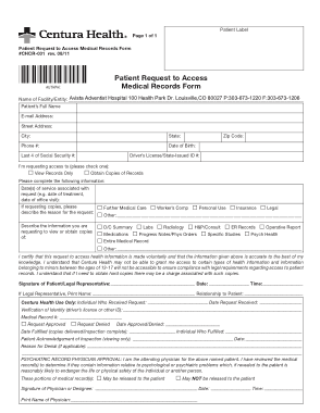 Access to Medical Records Request Form Template