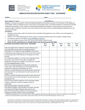 Discharge Medication Reconciliation Form Template