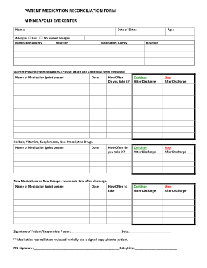 Free Download PDF Books, Patient Medication Reconciliation Form Template