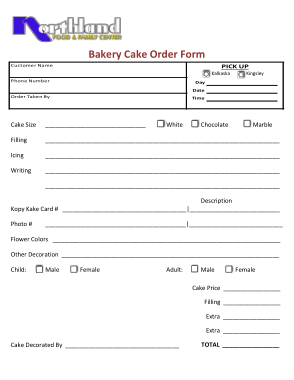 Free Download PDF Books, Bakery Cake Order Form Template